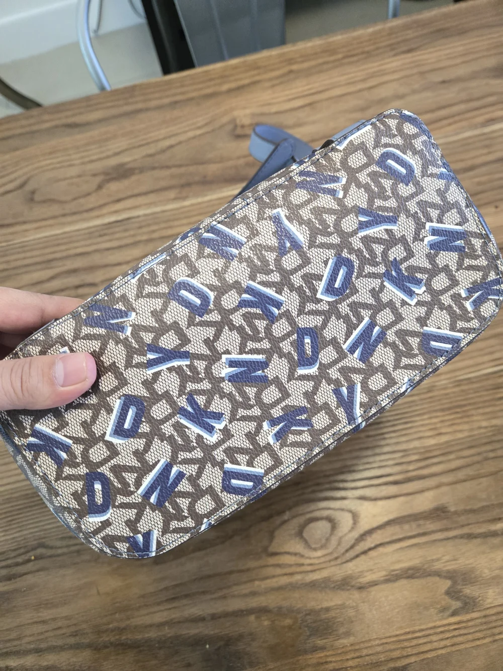 DKNY Blue Logo-Print Convertible Backpack